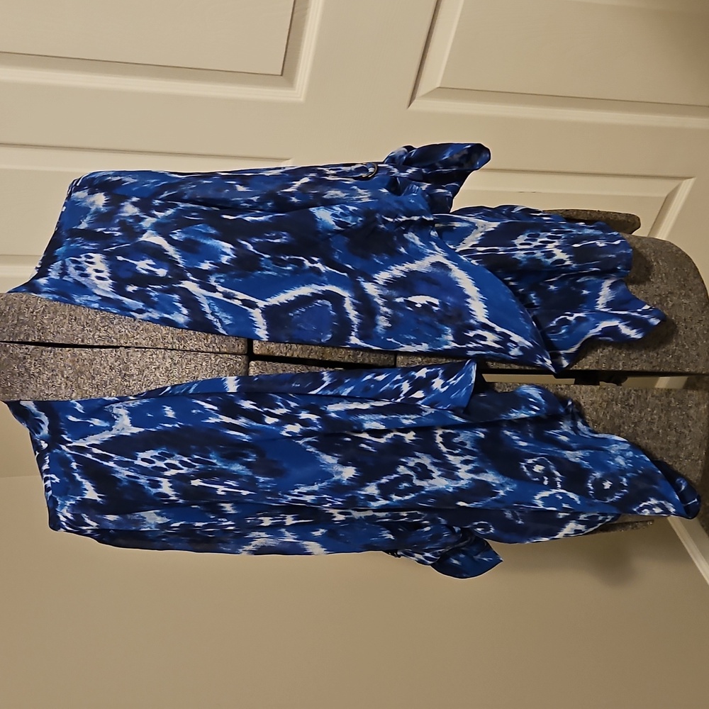 Chico's Abstract Print Open Front Cardigan